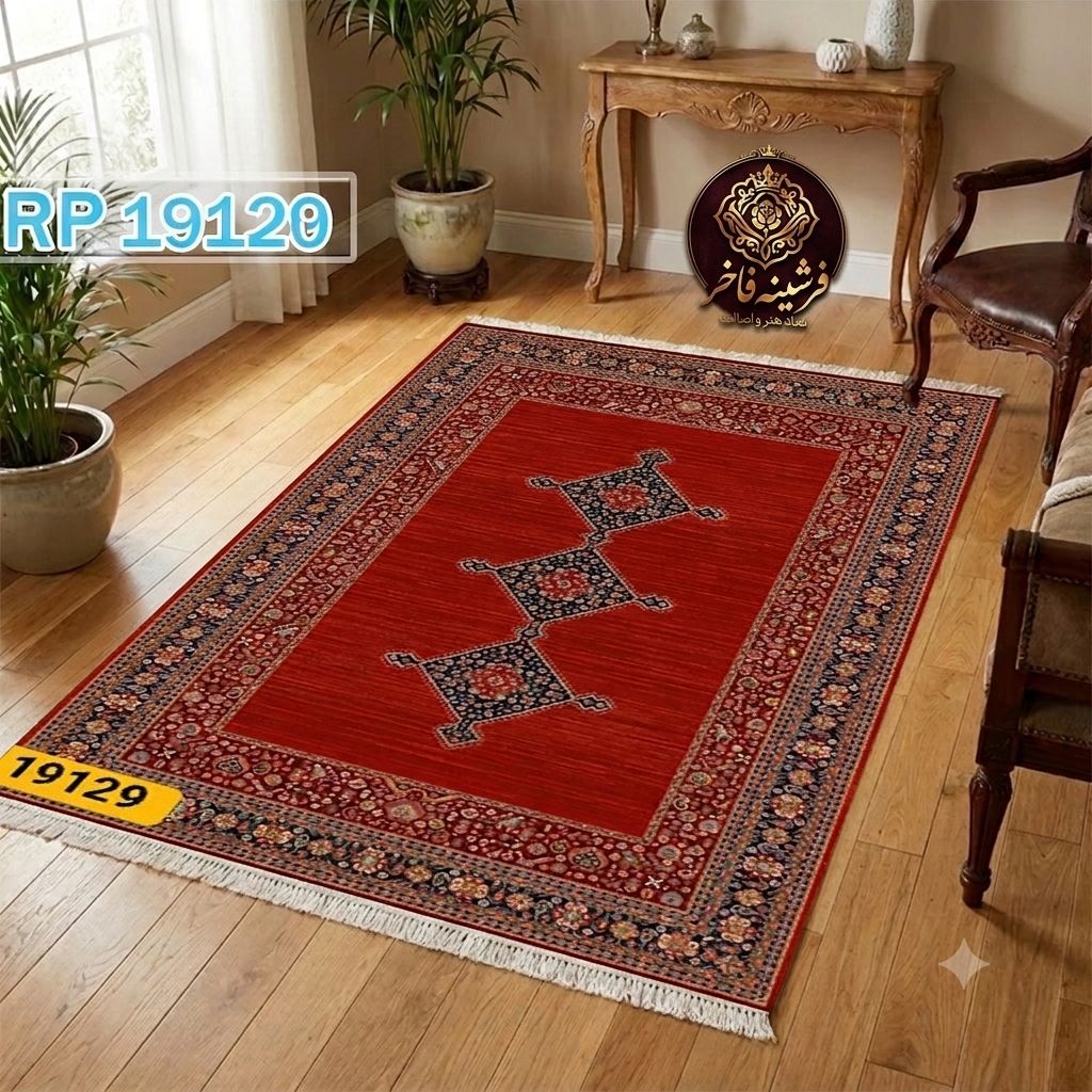 فرشینه طرح فرش لاکی مخمل کد Y-19129