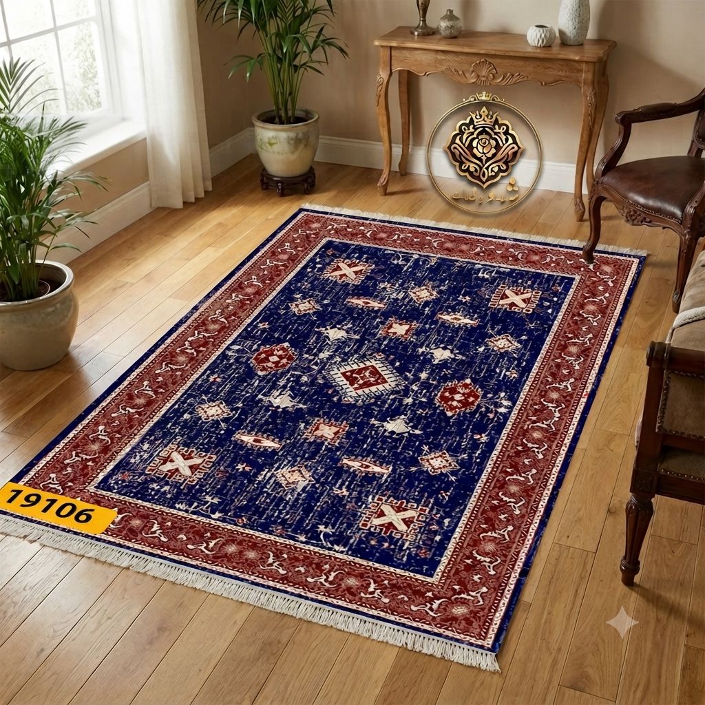 فرشینه طرح فرش لاکی مخمل کد Y-19106